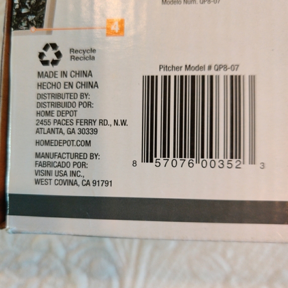 HDX 8 Cup Water Filter Pitcher with 2 Universal Filter Cartridges New in Box - Picture 4 of 7